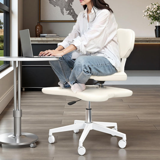 YUKSAL Cross Legged Office Chair with Wheels, Criss Desk Home Meditation, Yoga ADHD Ergonomic Kneeling with Lumbar Support and Adjustable Height Stool