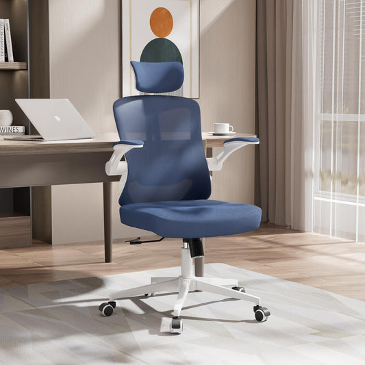 balmstar Office Chair,Ergonomic Comfy Home Desk Chair with 350LBS Capacity,High Back Gaming Chair with Wheels,Mesh Computer Chair,Lumbar Support, Adjustable Headrest,Flip-up Armrest