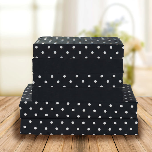 Elegant Comfort Luxury Soft Bed Sheets Polkadot Pattern - 1500 Premium Hotel Quality Microfiber Softness Wrinkle and Fade Resistant (6-Piece) Bedding Set, King, Black