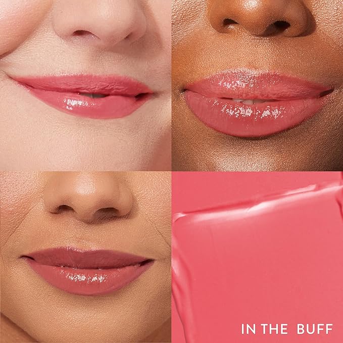 LAURA GELLER NEW YORK Jelly Balm Moisturizing Tinted Lipstick Duo, Hydrating Hydrating Vitamin E - Semi-Shine Finish |Tinted Lip Balm Set Brick House & In the Buff