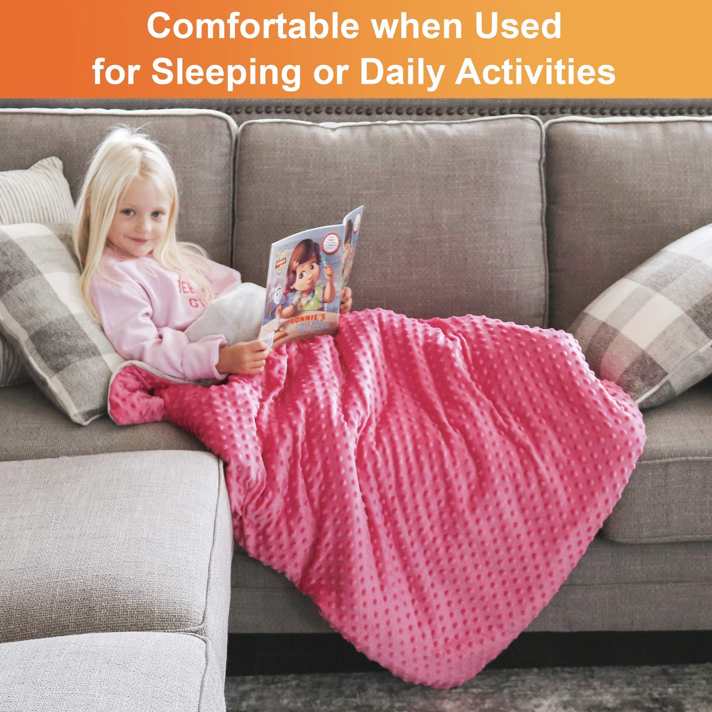 Super-Soft Kids Weighted Blanket 5 Pounds - Weighted Blanket for Kids - Easy to Clean, Washable Minky Cover - 36x48 Inches 5lbs Child - Small Heavy Blanket for Girls and Boys