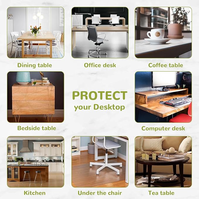 24 x 24 Inch Clear Table Cover, Protector for Dining Room, Kitchen, Office - 1.5mm Thick Plastic, Waterproof