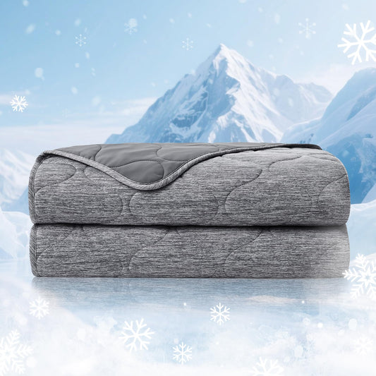Cozy Bliss Double Side Cooling Blanket for Hot Sleepers, Q-Max>0.46 Lightweight Soft Breathable All Seasons Cooling Throw for Night Sweats (Charcoal Grey, 80"x90")