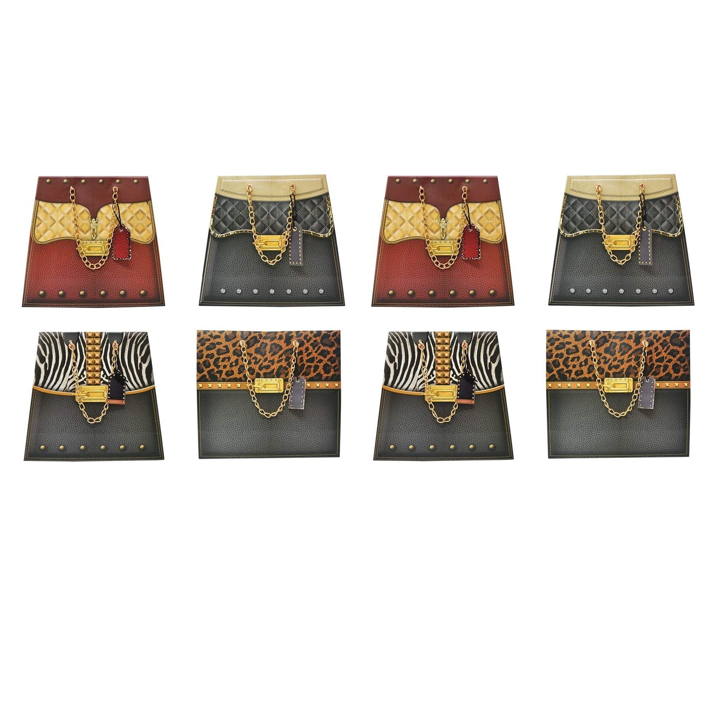 The Nifty Nook Novelty Purse Gift Wrap Bags for Parties Weddings Birthdays - Set of 8