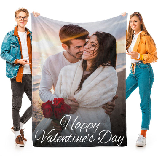 Custom Blankets with Photo, Personalized Photo Blanket, Customized Blankets with Picture, Personalized Gifts for Women Men, Mom Gift for Mothers Day