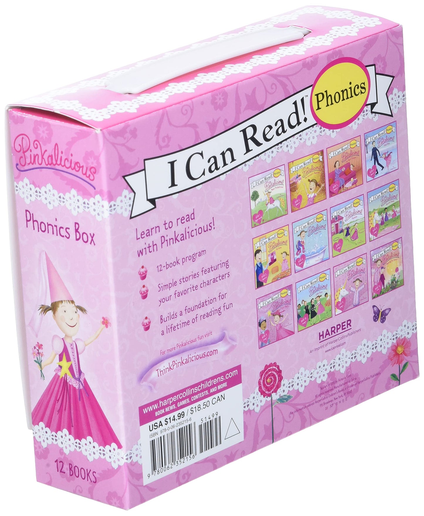Pinkalicious 12-Book Phonics Fun!: Includes 12 Mini-Books Featuring Short and Long Vowel Sounds (I Can Read Phonics)