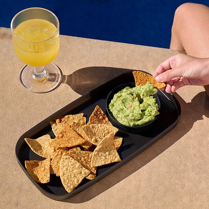 madesmart dipware Small Serving Plate, Collapsible & Removable Dip Bowl for Salsa, Queso, Sald, Olives, Premium Dishwasher & Microwave Safe, Multipurpose Plate & Bowl, Turquoise