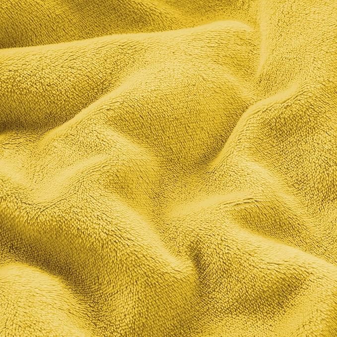 IR Imperial Rooms Sherpa Fleece Throw Blanket Twin Size for Couch - Thick and Warm Fluffy Blankets for Winter, Soft and Fuzzy Twin Blanket for Bed, Yellow, 60x80 Inches