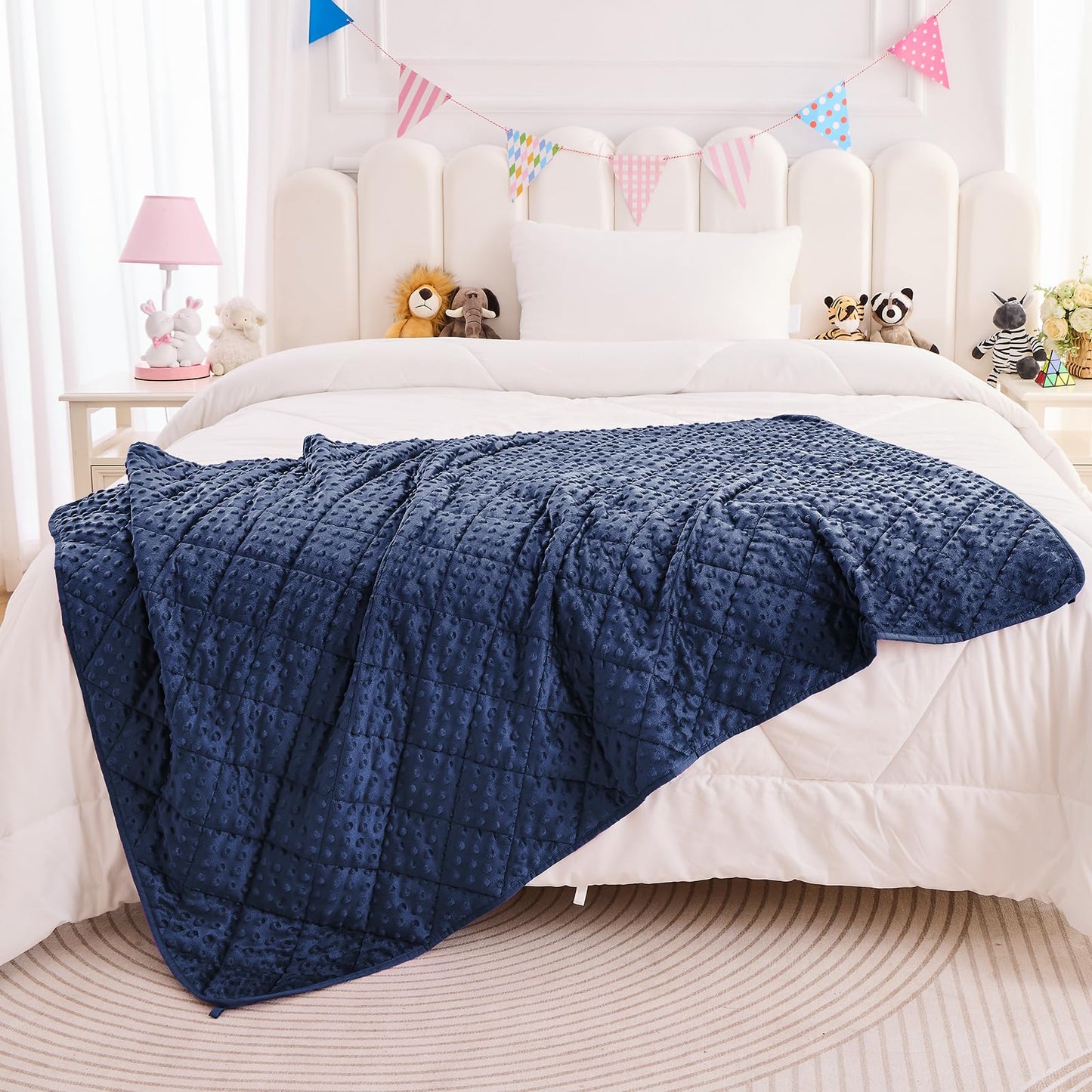 yescool Weighted Blankets Kid 5 Pounds Blanket for Boys Washable Heavy Blankets Microfiber Children Weighted Throw Blanket Winter Weighted Comforter for 5+Years, 36 * 48in, Blue