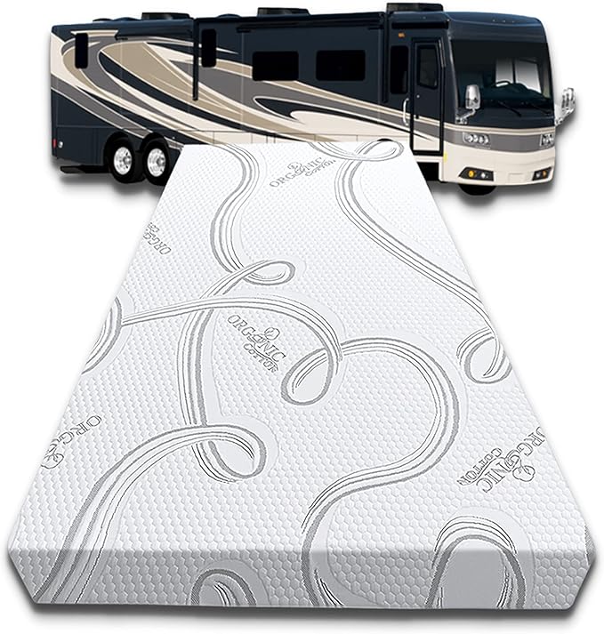 FoamRush 6-Inch Bunk (30" x 72") High Density Foam RV Mattress Replacement with Cotton Cover, Medium Firm, Pressure Relief, Travel Camper Trailer Truck, Made in USA, CertiPUR-US Certified