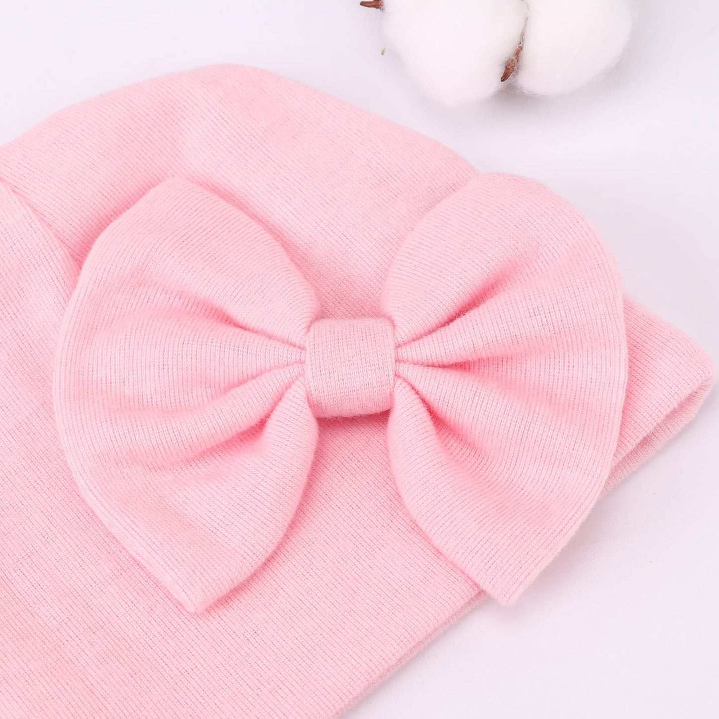 Newborn Baby Hats and Mittens Set Infant Bow Beanie Cap Toddler Gloves Newborn Hospital Hats for Baby Boy Girl 0-6 Months