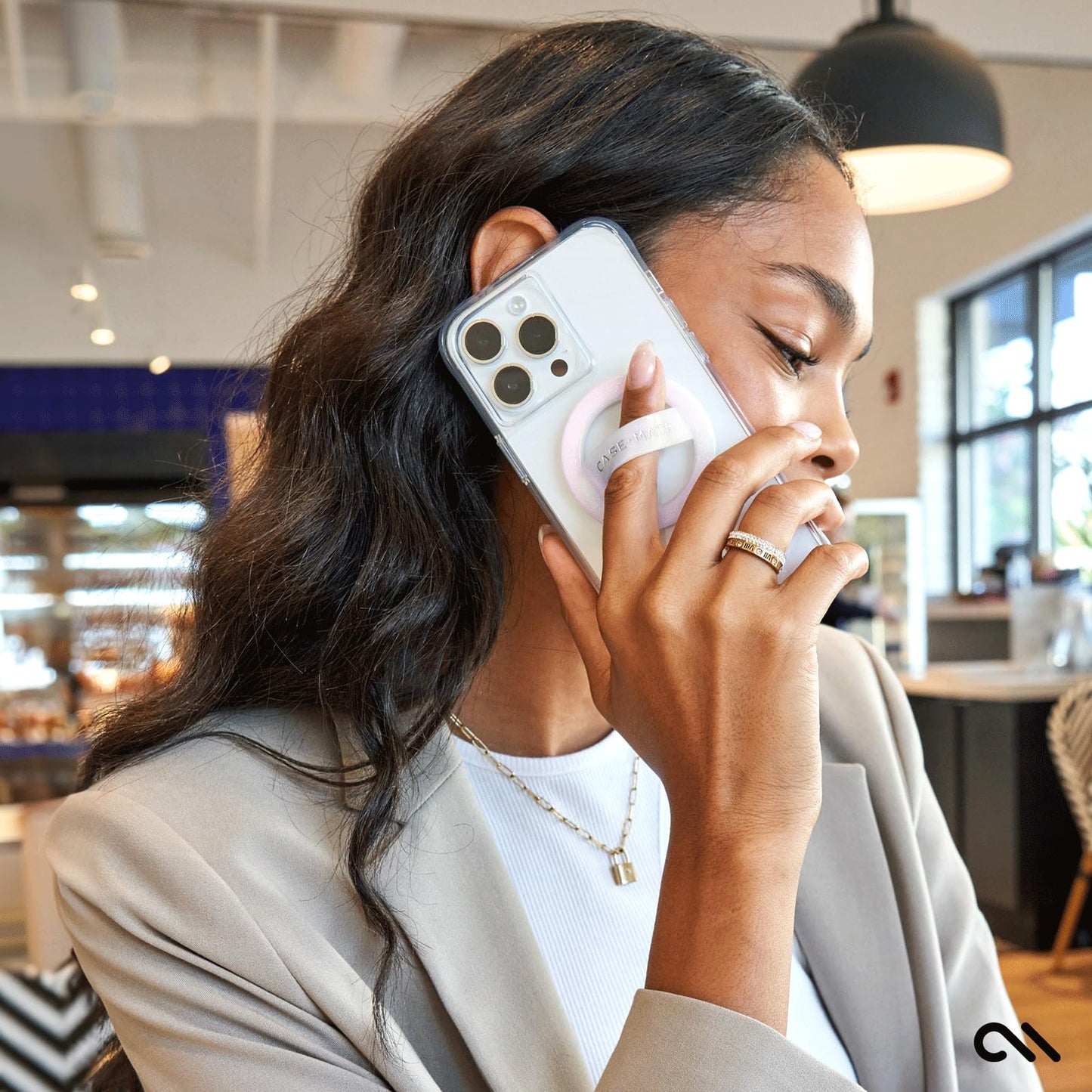 Case-Mate Soap Bubble MagSage Phone Grip - Detachable Holder for Hand - Thin Collapsible Soft Loop Magnetic Phone Grip for iPhone 16 Pro Max /15 Pro Max/14/13/12/S25 Ultra - Iridescent