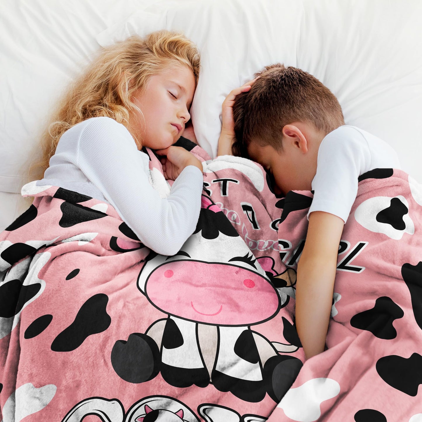 Cow Blanket Gifts for Girls Women Soft Flannel Cow Throw Blanket Birthday Gifts Decor Stuff 50" x 40"