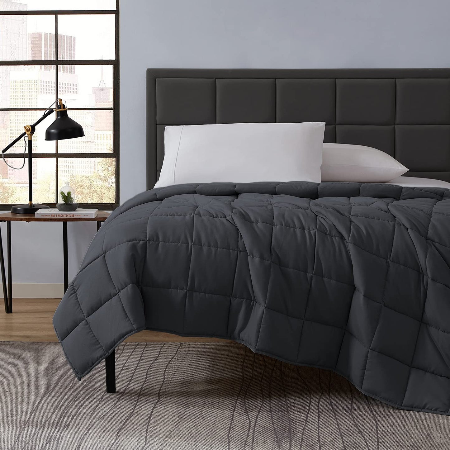 L'AGRATY Weighted Blanket - 40"x60" 10lbs Breathable Weighted Heavy Blanket Microfiber Material with Glass Beads or All-Season Summer Fall Winter