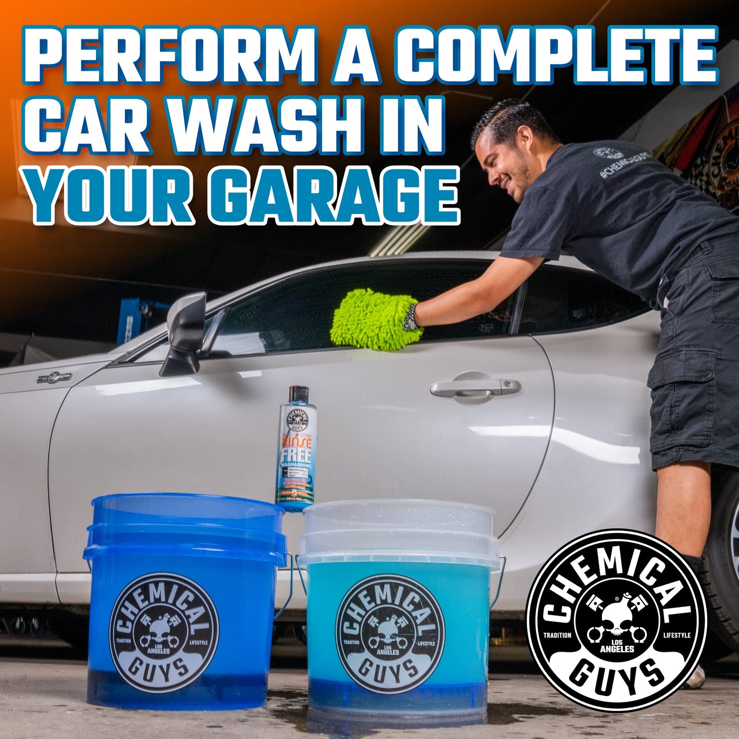 Chemical Guys CWS88864 Rinse-Free Car Wash & Shine Rinseless Soap (Use with Bucket), Safe for Cars, Trucks, SUVs, Motorcycles, RVs & More 64 fl oz (Half Gallon)
