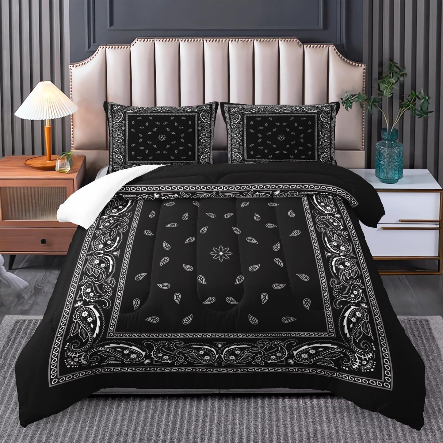 Tuzaovy Goth Boho Bedding Queen - Comforter Set, Western Hippie Style