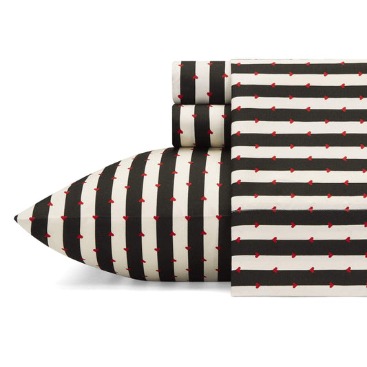Betsey Johnson - King Bed Sheets, Soft Bedding with Matching Pillowcase, Fade & Wrinkle Resistant, Lightweight for Year Round Use (Wonderland Stripe)