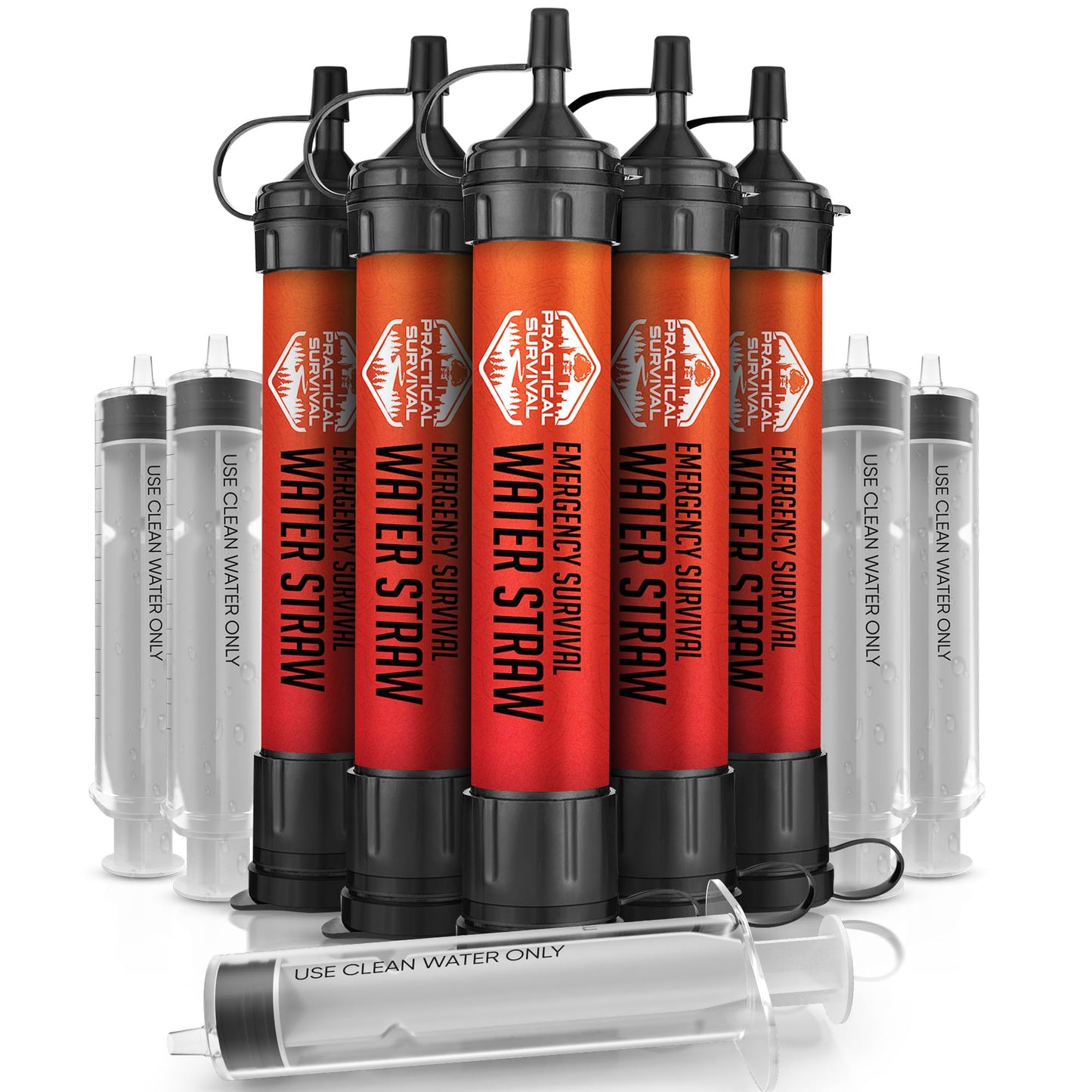 2 High-Capacity Emergency Water Straws – Lightweight, Reusable, 1800-Gallon Filters for Camping, Hiking, Travel, Biking, Survival, and Emergencies. No Expiration Date, Perfect for Preparedness