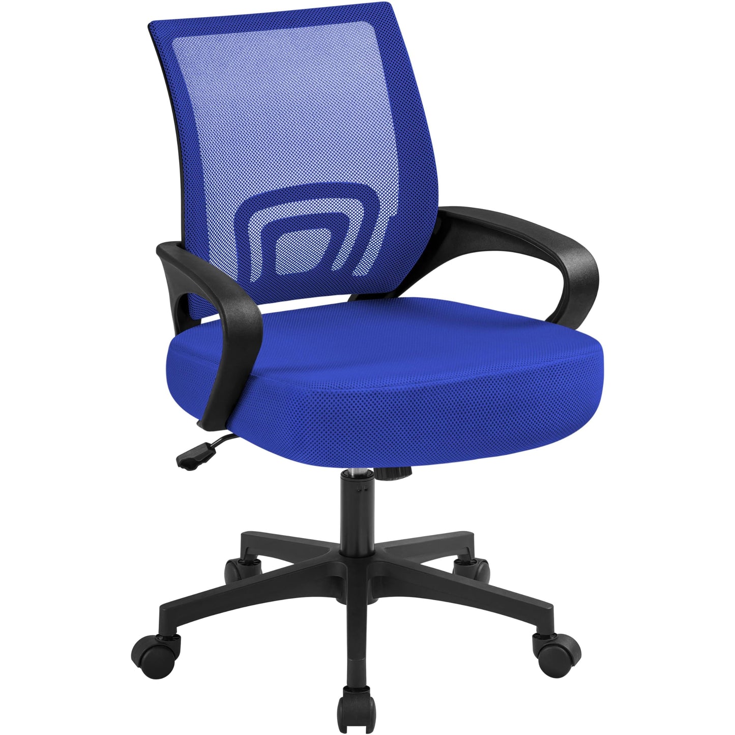 Yaheetech Office Computer Desk Chair Swivel Rolling, Cute Task Chair Ergonomic Conference Room, Mesh Work Study Chair Basic Comfy Desktop Chair with Wheels Arms, Blue