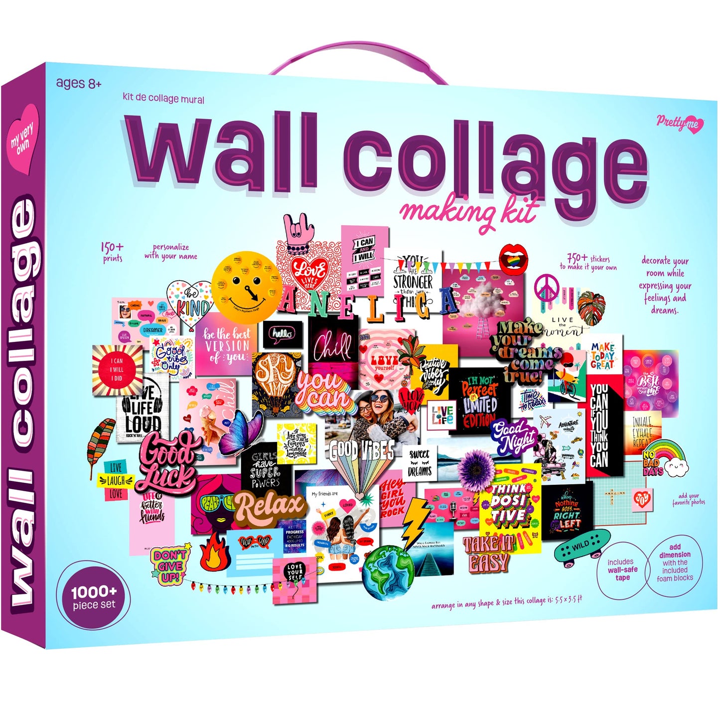 Pretty Me Wall Collage Kit for Teen & Tween Girls - Arts Craft Gift Ideas for Age 11, 12,13, 14, 15, 16 Year Old Girl - Birthday Gifts and Stuff for Teenage Bedroom Decor - Teens Creative Crafts Kits