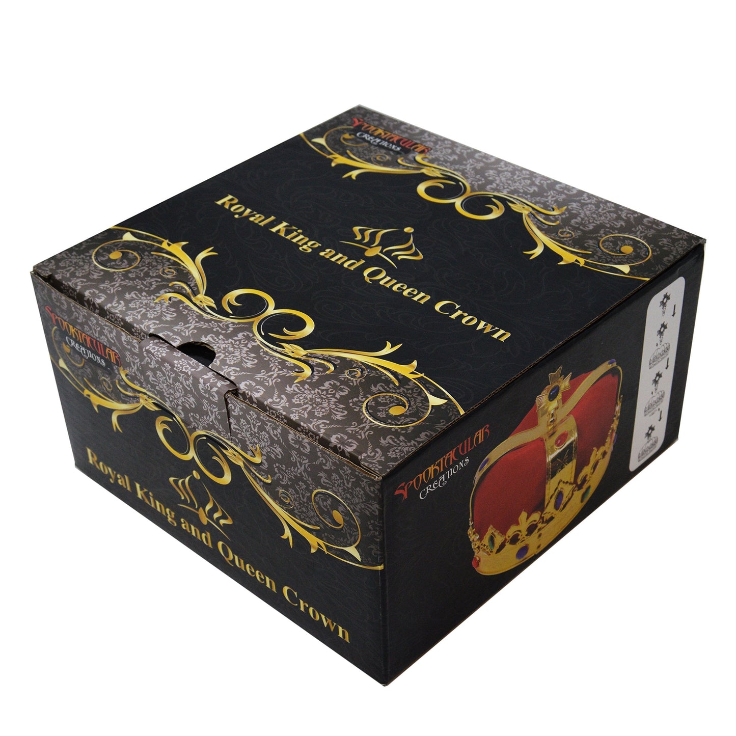 JOYIN 2 Pack Royal Crowns, King's and Queen's Crowns for Kids and Audults, Halloween Party Costume Accessories