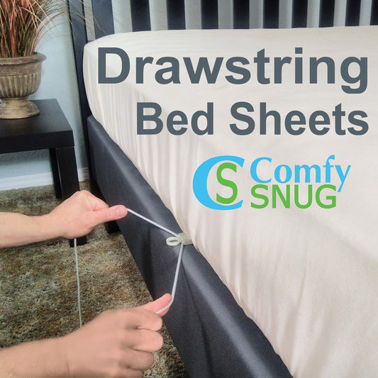 Comfy-Snug Queen Cream Bed Sheet Set - Microfiber - Latex Free - Hypoallergenic - Adjustable Bed Sheet