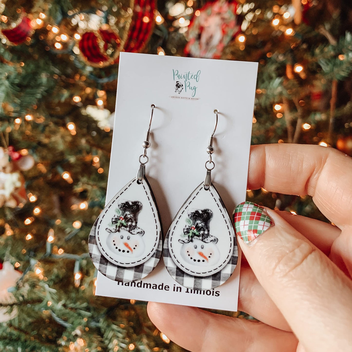 Christmas Earrings Gift Set of 4 for Women Red Pickup Truck Festive Holiday Statement Jewelry (Christmas Earrings Set of 4)