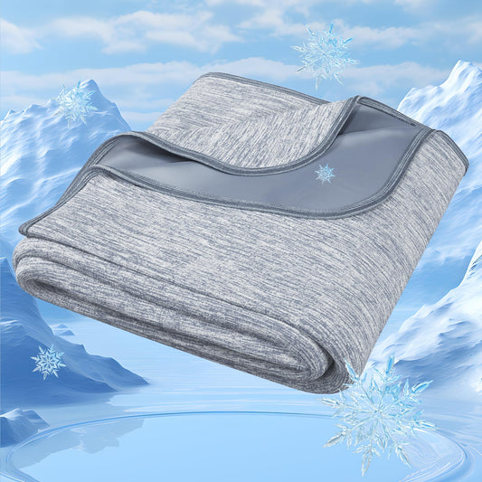 Degrees of Comfort Cooling Blanket - Q-Max >0.4 Double Sided Summer Cold Blanket for Hot Sleepers & Night Sweats, Breathable Cooling Blanket Keep Cool for Adults Kids 60"x90",Grey